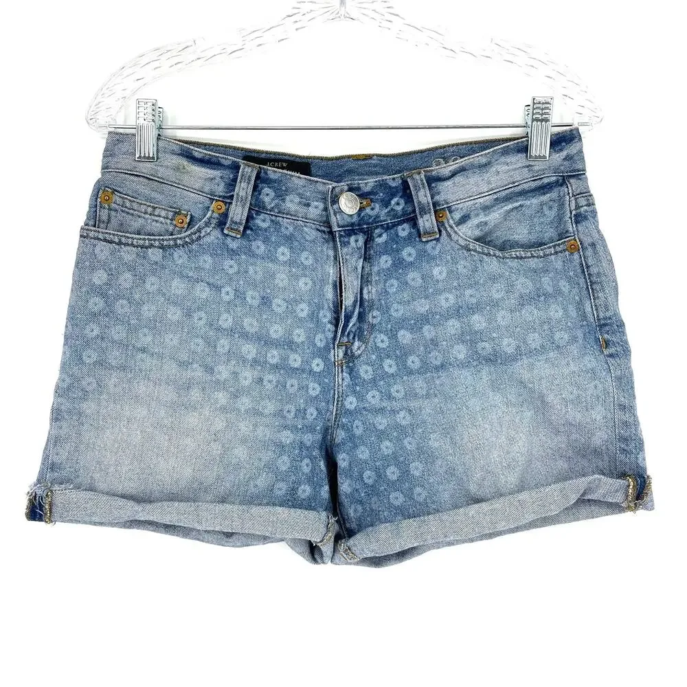 J.Crew Indigo Denim Jean Shorts Rolled Hem Size 26‎